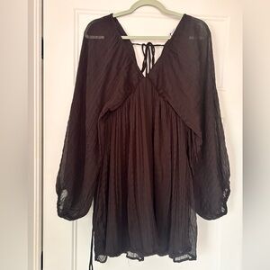 Sheer Black Boho Chiffon Dress | Simons